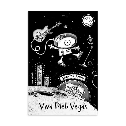 Poor Pleb Postcard - Viva Pleb Vegas