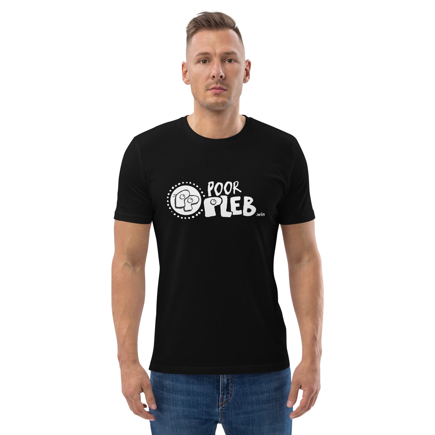 Poor Pleb Organic T-Shirt - Stacked Logo