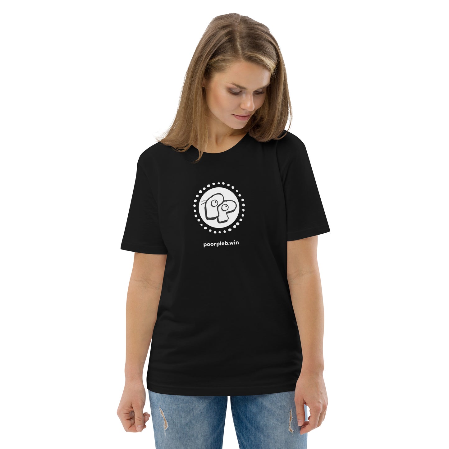 Poor Pleb Organic T-Shirt - Large Round Logo