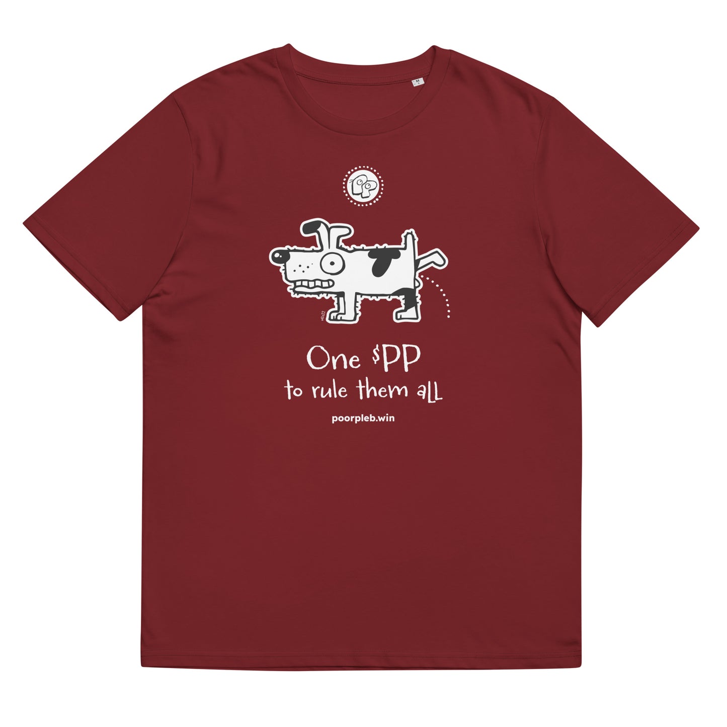Poor Pleb Unisex Organic Cotton T-shirt (dark colours) - One $PP to rule them all - Crypto Biskit