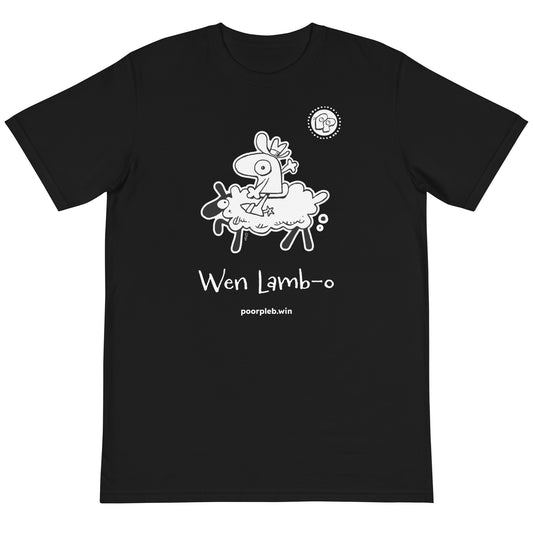 Poor Pleb Organic cotton T-shirt (Black) - Wen Lamb-o - Crypto Biskit