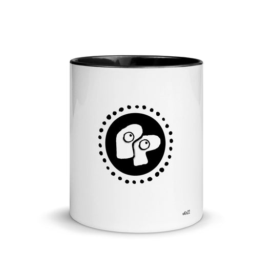 Poor Pleb 'Circle Logo' White / Black Mug